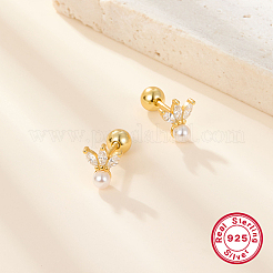 925 Ohrstecker aus Sterlingsilber mit Mikropavé-Kubikzirkonia-Blume&nbsp;CX0038-2