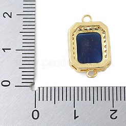 Breloques de connecteur rectangulaires en laiton plaqué micro pavé de zircones cubiques transparentes&nbsp;KK-A234-028G-02