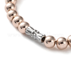 Pulseras elásticas con cuentas redondas y chips de hematita no magnética galvanizada para hombres y mujeres&nbsp;BJEW-G728-03