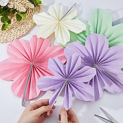Abanicos de papel con flores para decorar bodas&nbsp;DIY-WH0671-189B