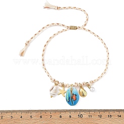 Bracelet de cheville tressé ajustable&nbsp;AJEW-AN00852