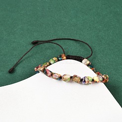 Bracelets tressés en perles de jaspe impérial naturel teinté pour hommes et femmes&nbsp;BJEW-D360-01C
