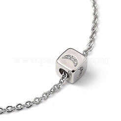 Bracelets en laiton à breloques en zircon cubique transparent micro pave&nbsp;BJEW-JB05400-01
