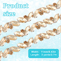 3 iarda di catene di strass in vetro&nbsp;DIY-DR0002-10A