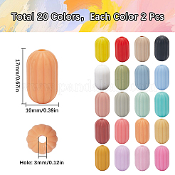 40 Stück 20 Farben ovale Silikon-Fokalperlen&nbsp;SIL-SC0002-33