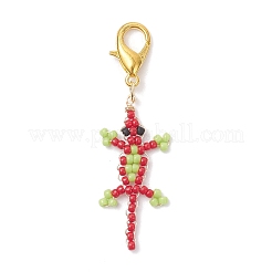 Adornos colgantes con cuentas de semillas de vidrio de cocodrilo&nbsp;HJEW-MZ00389
