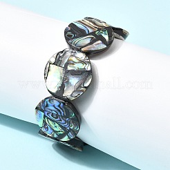 Stretch-Armbänder aus natürlicher Abalone-Paua-Muschel für Damen&nbsp;BJEW-A151-01