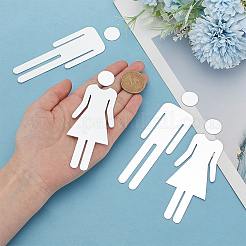 Signe de toilette acrylique stickers&nbsp;DIY-WH0569-66A-01