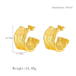 Französische Retro-Ohrstecker aus 304 Edelstahl in C-Form&nbsp;LS-VD7473