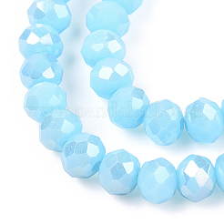 Chapelets de perles en verre électroplaqué&nbsp;EGLA-A034-P1mm-B14