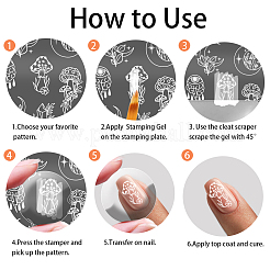 Plantillas de arte de uñas diy de acero inoxidable&nbsp;MRMJ-WH0092-056