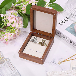 Boîtes magnétiques de rangement de cadeaux pour boutons de manchette en bois&nbsp;CON-WH0089-265B