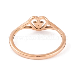 Bague pour femme en acier inoxydable 304 avec placage sous vide PVD en forme de cœur&nbsp;RJEW-C086-15-RG