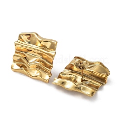 Clous d'oreilles carrés texturés en acier inoxydable 304 avec placage ionique (IP) pour femmes&nbsp;EJEW-P234-07G