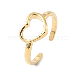 Anillos de puño abiertos de corazón hueco de acero inoxidable 304 para el día de San Valentín&nbsp;RJEW-D002-26G