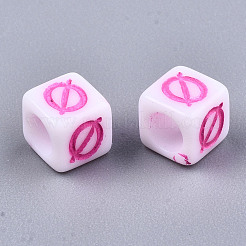 Undurchsichtige weiße Acrylperlen&nbsp;SACR-T352-06