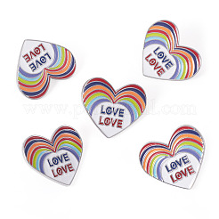 5 Stück Emaille-Anstecker mit Herz und Wort „Love Pride Month“&nbsp;JEWB-TA0001-27