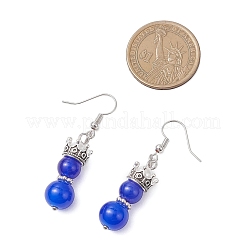 Boucles d'oreilles pendantes en verre imitation jade&nbsp;EJEW-JE06619-01