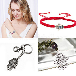 Pendentifs main de hamsa/main de miriam en alliage de style tibétain&nbsp;TIBEP-SC0001-08