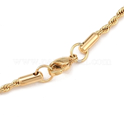 Collares de cadena de cuerda de acero inoxidable 304&nbsp;NJEW-R223-14