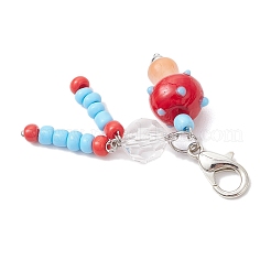 Decoración colgante de vidrio y lampwork hecha a mano con forma de hongo&nbsp;HJEW-JM03820