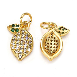 Breloques en laiton avec zircone cubique de micro pave&nbsp;X-ZIRC-L093-18G