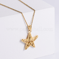 Vintage Gothic Edelstahl Skelett Pentagramm Anhänger Halsketten für Frauen und Männer&nbsp;WQ3866