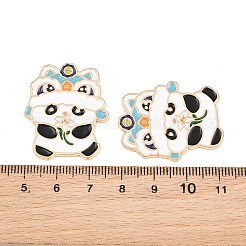 Cabochons en alliage émaillé de panda danse du lion chinoise&nbsp;AL-CBA1A6F-03KCG-A
