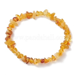 Pulseras elásticas de cuentas de ámbar natural para mujer&nbsp;BJEW-JB13337