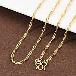 Colliers à chaîne Singapour en laiton de 1.7 mm pour femmes et hommes&nbsp;NJEW-G174-02G
