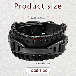 1 Stück Kunstleder-Kordelarmbänder für Männer mit Legierungsschnalle&nbsp;AJEW-GF0011-49B