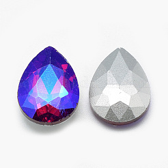 Cabujones de cristal con rhinestone&nbsp;RGLA-T017-10x14mm-03