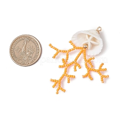 Große Anhänger aus Glasperlen und Muschelschalen&nbsp;PALLOY-MZ01152-03