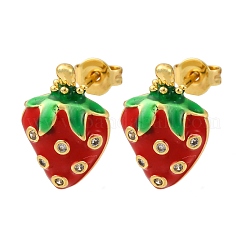 Ottone micro spianare orecchini zirconi&nbsp;EJEW-D322-05G-01