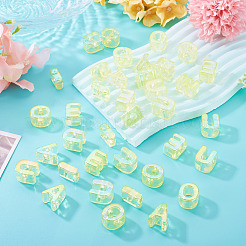 50 pièces 5 styles placage uv arc-en-ciel perles acryliques irisées&nbsp;OACR-TA0004-67B
