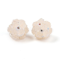 Perline di strass in argilla polimerica con rose acriliche luminose in rilievo&nbsp;CLAY-H003-06D
