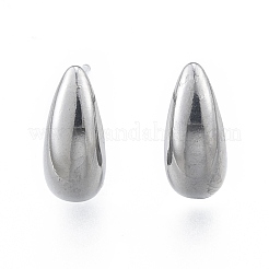 Anlaufgeschützte Ohrstecker aus 304 Edelstahl in Tropfenform für Damen&nbsp;EJEW-N052-01P
