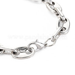 Legierungs-Kaffeebohnen-Kettenarmband für Männer Frauen&nbsp;BJEW-N015-012