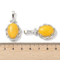 Natürliche weiße jade gefärbte ovale Anhänger&nbsp;G-NH0025-15P-07