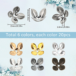 120 capuchon de perle en fer 6 couleurs&nbsp;IFIN-SC0001-57