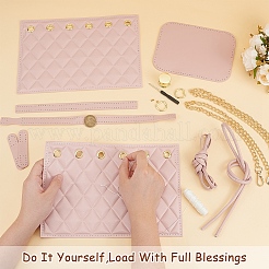 Kit de fabrication de sac à bandoulière en cuir PU avec cordon de serrage&nbsp;DIY-WH0504-289C