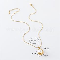 3 elegante collar con colgante redondo de perla blanca de imitación pavé de acero inoxidable para mujer.&nbsp;CF2147