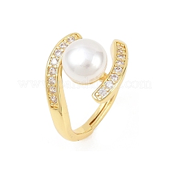 Bagues en laiton avec micro pavé de zircone cubique pour femmes&nbsp;RJEW-D340-02G-03