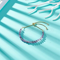 Pulsera deslizante con cuentas de doble capa de amatista natural&nbsp;BJEW-JB08971-01