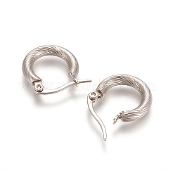 Boucles d'oreilles créoles géométriques en acier inoxydable 304 anti-ternissement&nbsp;STAS-D171-16C-P
