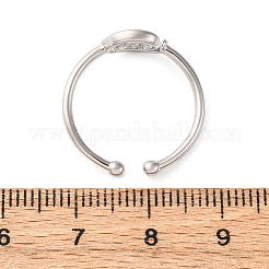 Verstellbare offene Manschettenringe aus Messing und Emaille für Damen&nbsp;LS-RJEW-U058-04P