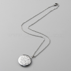Collana con ciondolo portafoto in acciaio inossidabile 304&nbsp;NJEW-WH0016-10