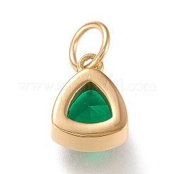 Pendentif en acier inoxydable 304 plaqué sous vide PVD et zircone cubique&nbsp;ZIRC-P080-A12
