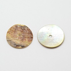 Flache runde natürliche Akoya-Muschelperlen&nbsp;SHEL-N034-05