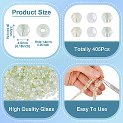 405 Stück galvanisierte transparente Glasperlen&nbsp;GLAA-TA0003-66E